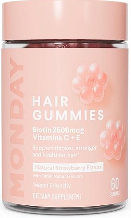 MONDAY HAIRCARE Hair Gummies with 2500 mcg Biotin, Vitamin C & Vitiman E