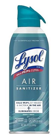 Lysol Air Sanitizer Spray, Air Sanitizer and Bacterial Odor Eliminating, Simple Fresh