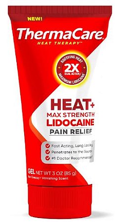 ThermaCare Heat + Max Strength 4% Lidocaine Gel, Dual Action Pain Relief