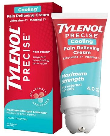 Tylenol Precise Cooling Cream, Lidocaine, Menthol, Muscle Pain and Joints, Rollerbal