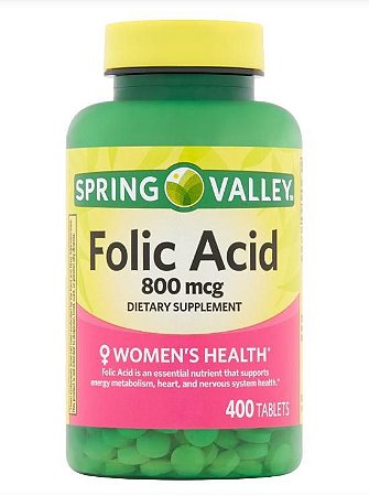 Spring Valley Folic Acid 800mcg