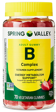 Spring Valley B Complex Vitamin Supplement Vegetarian Gummies for Energy Metabolism Support
