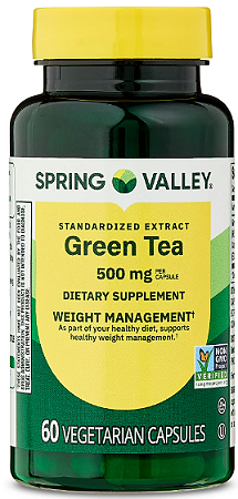 Spring Valley Green Tea Extract Vegetarian Capsules 500mSpring Valley Standardized Extract Green Tea Dietary Supplement Vegetarian Capsules for Weight Management, 500 mg