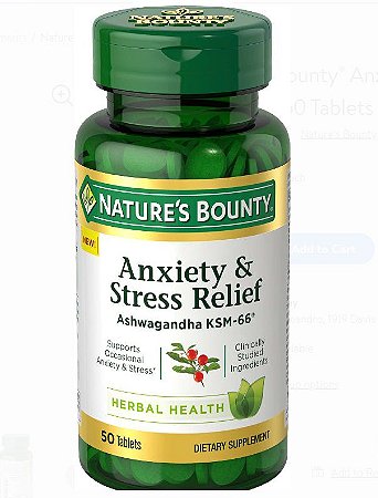 Nature's Bounty Anxiety & Stress Relief Ashwagandha KSM-66*