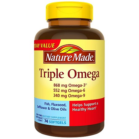 Nature Made Triple Omega 3-6-9 Two a Day Softgels