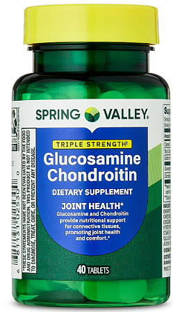 Spring Valley Triple Strength Glucosamine Chondroitin Dietary Supplement Tablets for Joint Health