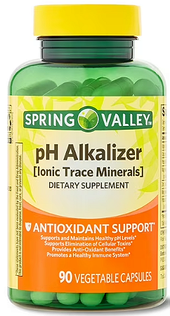 Spring Valley pH Alkalizer lonic Trace Minerals Antioxidant Support Dietary Supplement Vegetarian