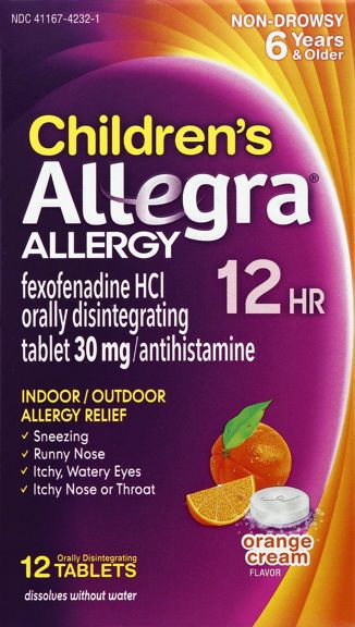 Allegra Children's Allergy 12 Hour Tablets Orange Cream Flavor