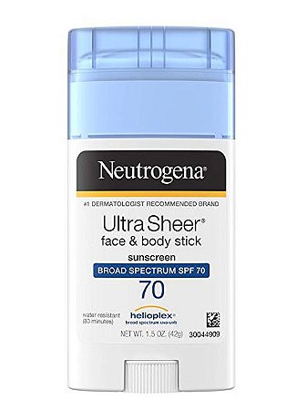 Neutrogena Ultra Sheer Sunscreen, Face & Body Stick Broad Spectrum SPF 70