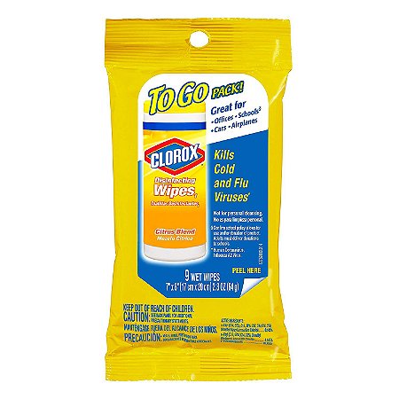 Clorox Disinfecting Wipes On The Go, Bleach Free Travel Wipes - Citrus Blend