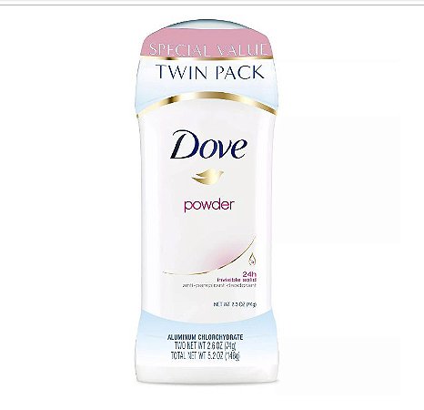 Dove Powder Invisible Solid Antiperspirant Deodorant Twin Pack