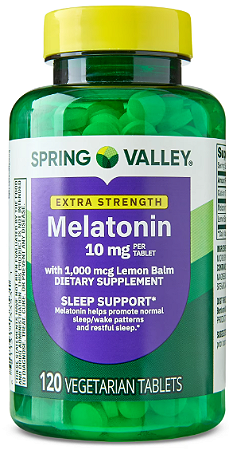 Spring Valley Extra Strength Melatonin Tablets Sleep Support Dietary Supplement, 10 mg