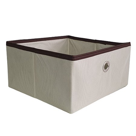 Caixa Organizadora Com Tampa 28x15x28 - Viés Colorido e Ilhós
