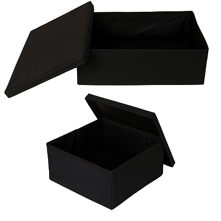 Caixas de Presente Embalagem Luxuosa Preta e Durável Kit 2