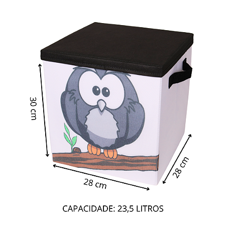 Caixa Organizadora Estampada Infantil De Brinquedos Tampa