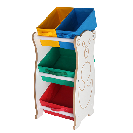 Mini Organizador De Brinquedo 4 Caixas Tema Ursinho