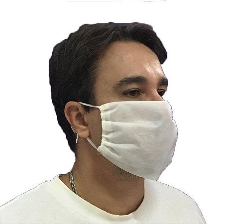 Mascara de Proteção Facial TNT Branca - Tecido Lavável