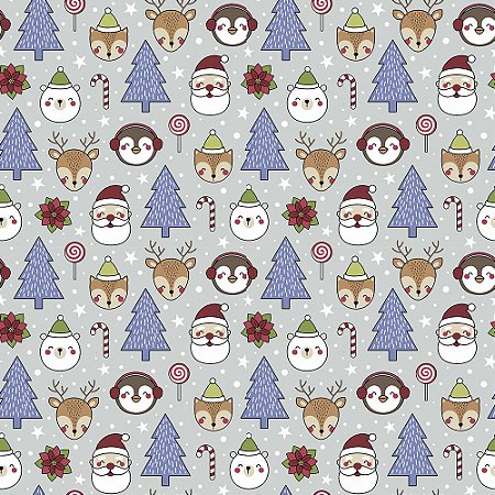 TECIDO 100% ALGODÃO FABRICART NATAL COLEÇÃO CANDY CHRISTMAS - CANDY CHRISTMAS 03 - PREÇO DE 0,50 x 1,50MT