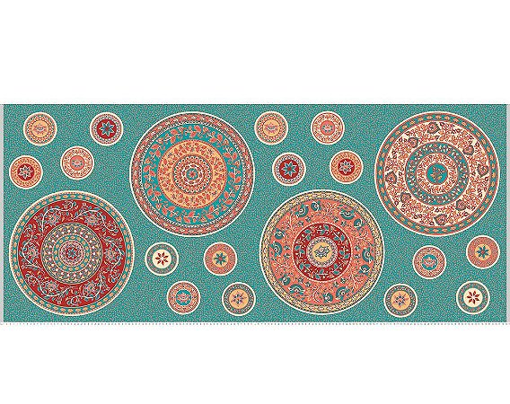 TECIDO 100% ALGODÃO FABRICART COLEÇÃO KALAMKARI - SOUSPLAT KALAMKARI - PREÇO DE 0,62 x 1,50MT