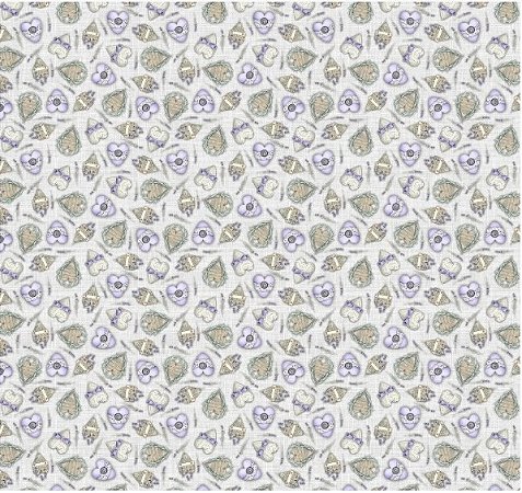 TECIDO 100% ALGODÃO DIGITAL FABRICART - CORAÇÕES LAVANDA - PREÇO DE 0,50 x 1,50MT