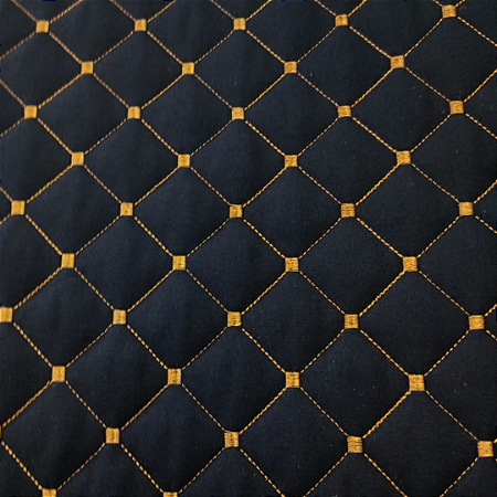 TECIDO MATELASSADO SARJA PRETA  QUILT POÁ CARAMELO  - PREÇO DE 0,50 x 1,50 Aprox.