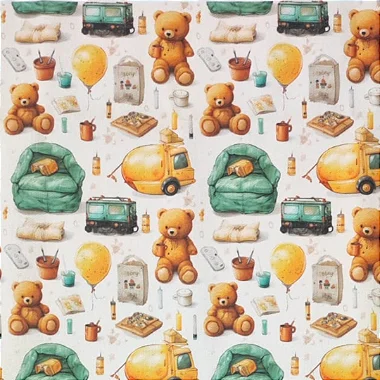 SARJA IMPERMEÁVEL 100% ALGODÃO 1000 TONS - MEUS BRINQUEDOS - PREÇO DE 0,50 x 1,50MT