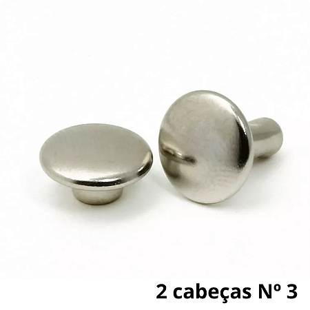 REBITE 2 CABEÇAS - N 3 - PCT C/ 12 un - PRATA