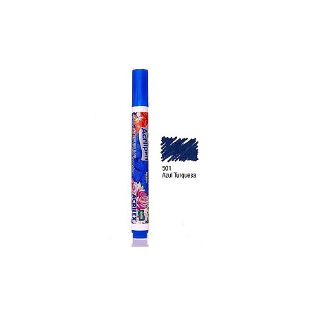 CANETA ACRILPEN ACRILEX-501 AZUL TURQUESA