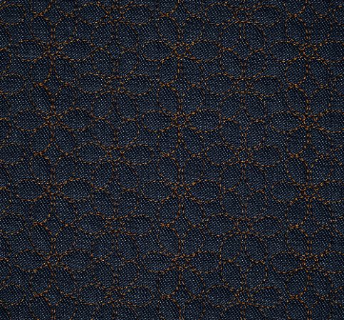 TECIDO MATELASSADO JEANS TRADICIONAL FLOR CARAMELO  - PREÇO DE 0,50 X 1,50