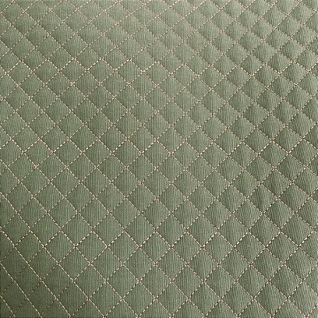 TECIDO MATELASSADO SARJA VERDE CLARO MINI RETO LINHA BEGE- PREÇO DE 0,50 X 1,50 Aprox.