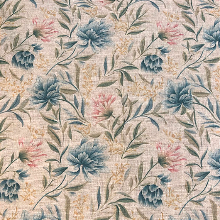 TECIDO LINHO ESTAMPADO FLORAL 02 -  1000TONS - PREÇO DE 1,0 X 1,35MT