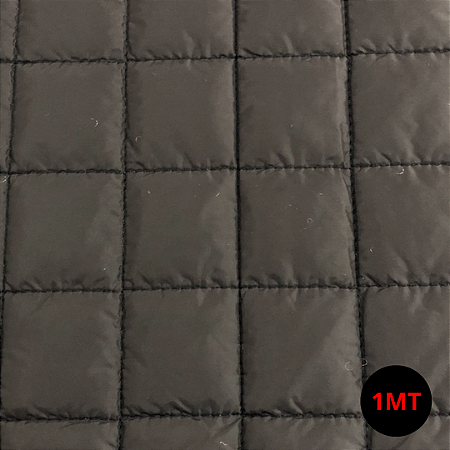 Tecido Metalassado Nylon Preto Quilting Quadrado - 1,00 X 1,40 MT