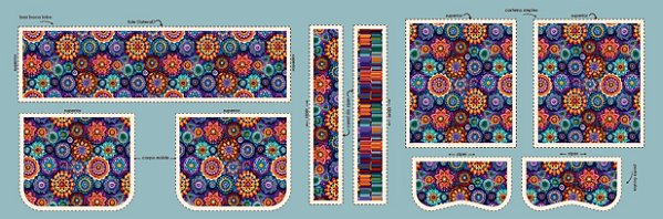 PAINEL DIGITAL 1000 TONS BOLSA MINI BAÚ BOCA DE LOBO MANDALA 1