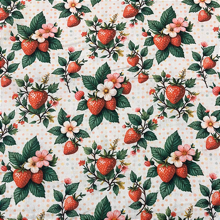 TECIDO 100% ALGODÃO MORANGOS - PREÇO 0,50 X 1,50MT