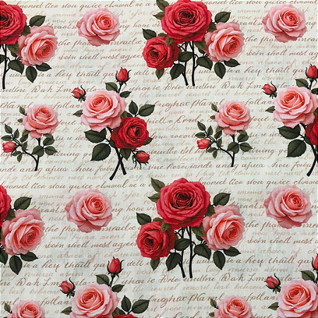 TECIDO 100% ALGODÃO ROSAS - PREÇO 0,50 X 1,50MT