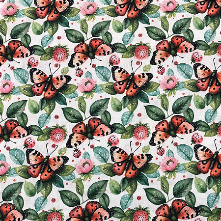 TECIDO 100% ALGODÃO BORBOLETAS - PREÇO 0,50 X 1,50MT