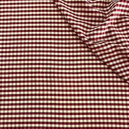 TECIDO 100% ALGODÃO IGARATINGA XADREZ FIO TINTO VINHO - PREÇO 0,50M X 1,50M