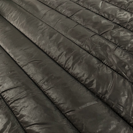 Tecido Metalassado Nylon Preto Quilting Listrado - 1,00 X 1,40 MT