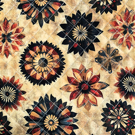 TECIDO MATELASSADO DIGITAL 1000 TONS - MANDALAS DE OUTONO - PREÇO DE 0,50 x 1,35MT