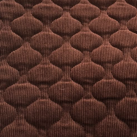 TECIDO MATELASSADO VELUDO COTELE MARROM QUILT DUNAS C/ ESPUMA - PREÇO DE 0,50 X 1,40