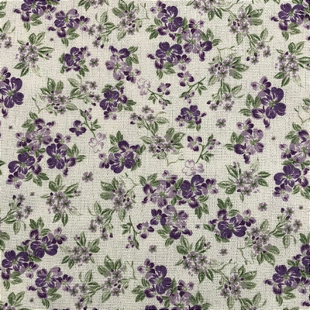 LINHO ESTAMPADO FLORES LILÁS FUNDO OFF WHITE - 1000TONS - PREÇO DE 1,0 X 1,35 MT