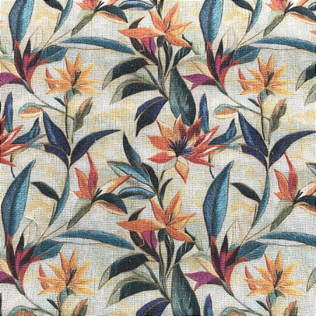 LINHO ESTAMPADO AVE DO PARAÍSO - 1000TONS - PREÇO DE 1,0 X 1,35 MT