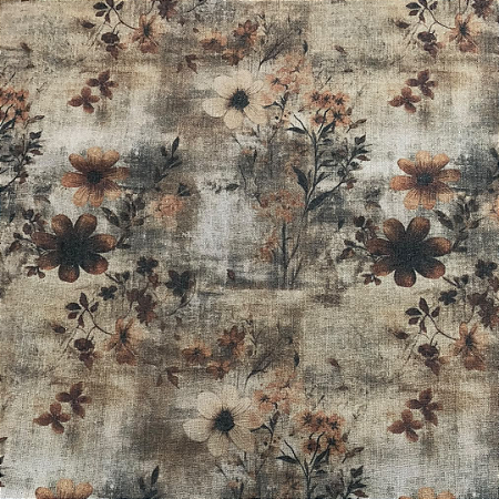 LINHO ESTAMPADO FLORAL RETRÔ - 1000TONS - PREÇO DE 1,0 X 1,35 MT