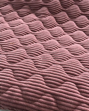 TECIDO MATELASSADO VELUDO COTELE ROSA ANTIGO QUILT DUNAS C/ ESPUMA - PREÇO DE 0,50 X 1,40