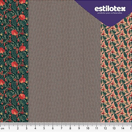 TECIDO 100% ALGODÃO ESTILOTEX TROPICAL - PREÇO 0,50M X 1,48M