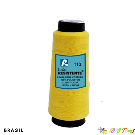 LINHA PARA COSTURA RESISTENTE 120/2000J - AMARELO BRASIL 112