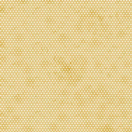 TECIDO 100% ALGODÃO FABRICART - MINI CORAÇÕES AMARELO QUEIMADO - PREÇO DE 0,50 x 1,50MT