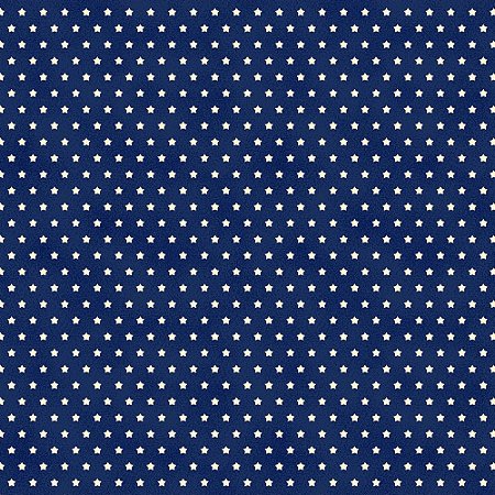 TECIDO 100% ALGODÃO FABRICART - ESTRELINHA AZUL MARINHO - PREÇO DE 0,50 x 1,50MT