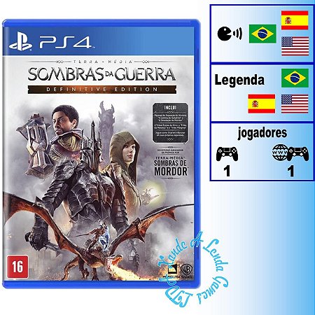 Terra Média: Sombras da Guerra Definitive Edition - PS4 - Novo