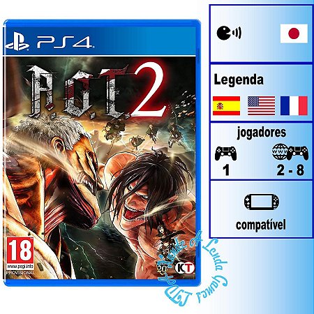 Attack on Titan 2 (Shingeki No Kyojin) - PS4 - Novo